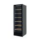 WFG 185 414 Ltr Upright Single Glass Door Black Dual Zone Wine Cooler
