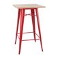 FB598 Bistro Bar Table with Wooden Top Red (Single)
