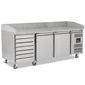 BPB2000-7N 580 Ltr 2 Door & 7 Ambient Drawers Stainless Steel Refrigerated Pizza / Saladette Prep Counter