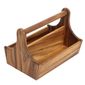 DL148 Woodware Acacia Wood Condiment Basket with Handle