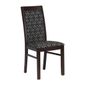 FT413 Brooklyn Padded Back Dark Walnut Dining Chair with Black Diamond Padded Seat and Back (Pack of 2)