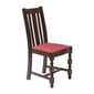 FT479 Manhattan Dark Wood High Back Dining Chair with Red Diamond Padded Seat (Pack of 2)