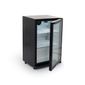 HEC814 120 Ltr Undercounter Single Glass Door Black Back Bar Bottle Cooler