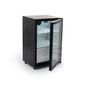 HEF971 120 Ltr Undercounter Single Glass Door Reduced Height Black Back Bar Bottle Cooler