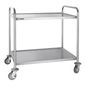 F998 Stainless Steel 2 Tier Mobile Clearing Trolley