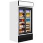 FSC1000S 771 Ltr Upright Double Sliding Glass Doors White Display Fridge With Canopy