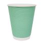 GP422 Ripple Wall Coffee Cups Turquoise 340ml (Pack of 500)