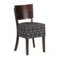 FT421 Asti Padded Dark Walnut Dining Chair with Black Diamond Deep Padded Seat and Back (Pack of 2)