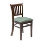 FT474 Manhattan Dark Walnut Dining Chair with Green Diamond Padded Seat (Pack of 2)