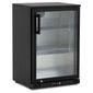 KBC1 138 Ltr Undercounter Single Glass Door Black Back Bar Bottle Cooler
