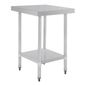 GJ500 600w x 700d mm Stainless Steel Centre Table with One Undershelf