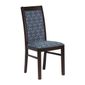 FT414 Brooklyn Padded Back Dark Walnut Dining Chair with Blue Diamond Padded Seat and Back (Pack of 2)