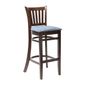 FT432 Manhattan Dark Walnut Bar Chair with Blue Diamond Padded Seat