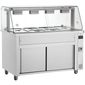 MFV714 1410mm Wide Ambient Cupboard With Wet Heat Bain Marie Top With Glass Display