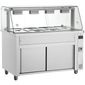 MFV714 1410mm Wide Ambient Cupboard With Wet Heat Bain Marie Top & Glass Display