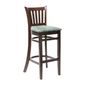 FT433 Manhattan Dark Walnut Bar Chair with Green Diamond Padded Seat