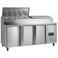 SS7300 429 Ltr 3 Door Stainless Steel Refrigerated Pizza / Saladette Prep Counter
