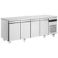 PN9999-HC 583 Ltr 4 Door Stainless Steel Refrigerated Prep Counter
