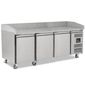 BPB2000 580 Ltr 3 Door Stainless Steel Refrigerated Pizza / Salad Prep Counter