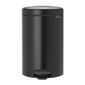 Newlcon FT374 Pedal Bin Matt Black 12 Ltr