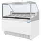 U-Series UA058 6 x Napoli Pan White Flat Glass Ice Cream Display Freezer