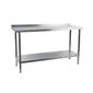 DR037 1500w x 700d mm Fully Assembled Stainless Steel Wall Table with Upstand