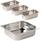 S726 Stainless Steel Gastronorm Tray Set 3 x 1/3 & 1 x 1/2 100mm (Pack of 4)