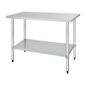 GJ503 1500w x 700d mm Stainless Steel Centre Table with One Undershelf