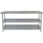 TAB13500/2-CENTRE 1300mm Stainless Steel Centre Table With Two Undershelves