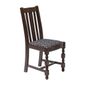 FT480 Manhattan Dark Wood High Back Dining Chair with Black Diamond Padded Seat (Pack of 2)