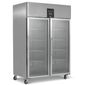 BF2SSCR 1300 Ltr Upright Double Hinged Glass Door Stainless Steel Display Freezer