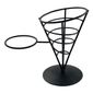 CZ641 Stainless Steel Wire French Fry Cone & Ramekin Holder Black