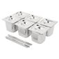 SA243 Stainless Steel Gastronorm Tray Set 6 x 1/6 150mm with Lids (Pack of 6)