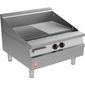 Dominator Plus E3481R Electric Countertop Polished Steel Half-Ribbed Plate Griddle - 3 Phase