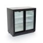 HEC818 193 Ltr Undercounter Double Sliding Glass Door Black Back Bar Bottle Cooler