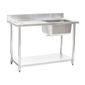 HEF722 1000w x 600d mm Stainless Steel Single Sink With Left Hand Drainer