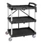 CK113 Polypropylene 3 Tier Mobile Folding Trolley Black