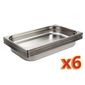 S895 Stainless Steel Gastronorm Tray Set 6 x 1/1 65mm (Pack of 6)