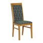 FT419 Brooklyn Padded Back Soft Oak Dining Chair with Green Diamond Padded Seat and Back (Pack of 2)