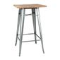 FB599 Bistro Bar Table with Wooden Top Galvanised Steel (Single)