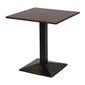FT501 Turin Metal Base Pedestal Square Table with Dark Wood Top 700x700mm