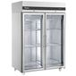 CEP2144CR 1432 Ltr Upright Double Hinged Glass Door Stainless Steel Display Fridge