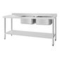 DY828 1800w x 600d mm Stainless Steel Double Sink With Left Hand Drainer