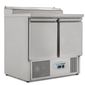 KXCC2-SAL 240 Ltr 2 Door Stainless Steel Refrigerated Pizza / Saladette Prep Counter