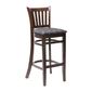 FT431 Manhattan Dark Walnut Bar Chair with Black Diamond Padded Seat