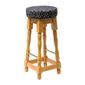 FT460 Classic Soft Oak High Bar Stool with Black Diamond Seat (Pack of 2)