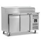 HBC2EN 282 Ltr 2 Door Stainless Steel Refrigerated Pizza / Saladette Prep Counter With Raised Collar