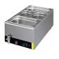 S047 2 x 1/3 & 2 x 1/6 GN Electric Countertop Wet Heat Bain Marie With Tap & Pans