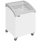 NIC101SCEB 130 Ltr White Display Chest Freezer With Curved Glass Lid