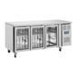 U-Series UA024 358 Ltr 3 Glass Door Stainless Steel Refrigerated Display Prep Counter
